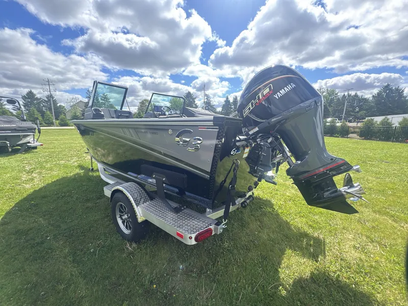 Slide: The Image of 2026 G3 Angler V1850 SF boat with Yamaha motor on trailer. - 8
