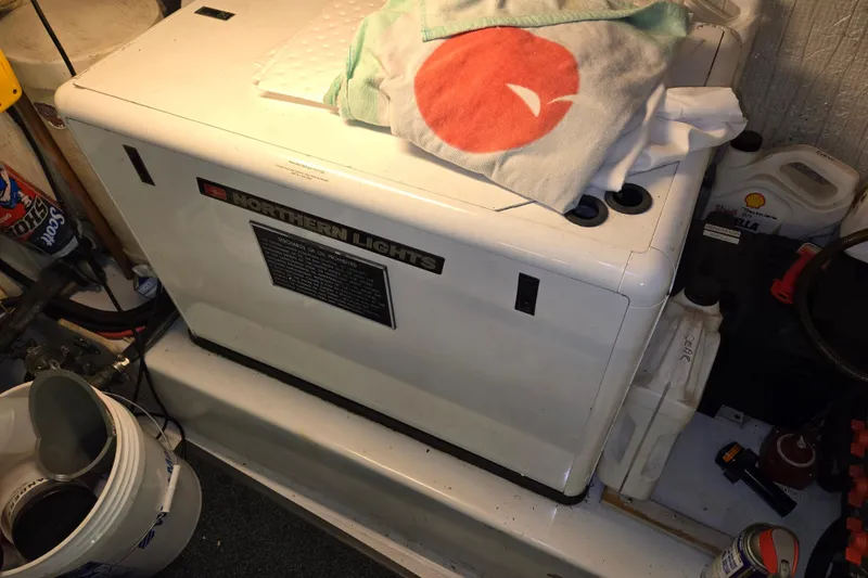 Slide: The Image of Engine room of 2006 American Tug 34 Pilothouse Trawler with Northern Lights generator. - 39