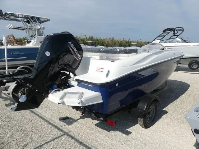 Slide: The Image of 2026 Bayliner Element E16 boat with Mercury outboard motor. - 4