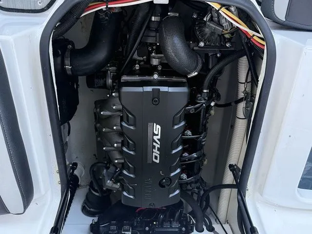 Slide: The Image of Engine compartment of 2023 Yamaha Boats 195S with SVHO engine. - 10