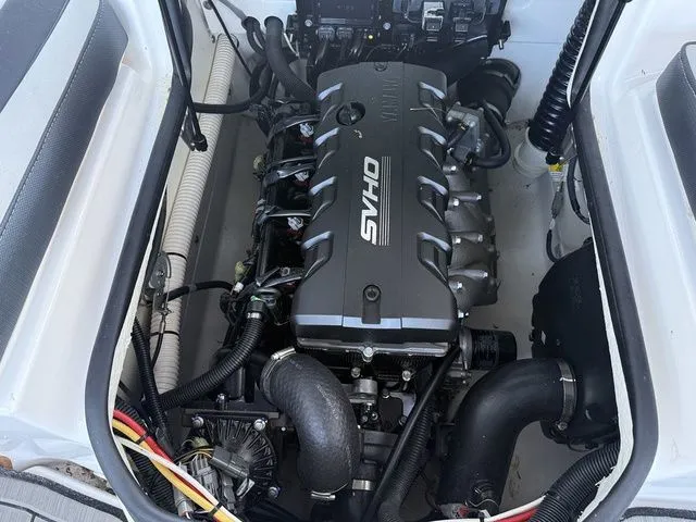 Slide: The Image of Engine compartment of 2023 Yamaha Boats 195S with SVHO engine. - 35