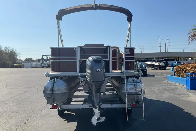 Slide: The Image of 2021 Sylvan Mirage Fish 820 Party Fish pontoon boat with Yamaha 70 outboard motor. - 5