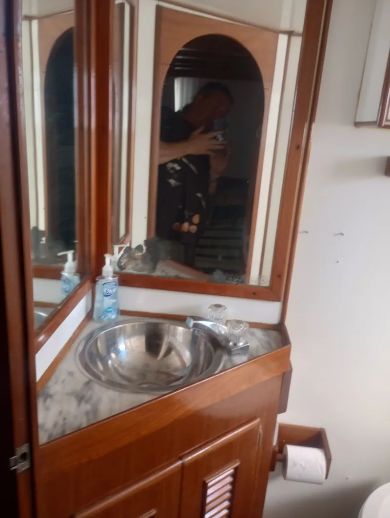 Slide: The Image of Bathroom in Marine Trading 44 Double Cabin, 1981 model. - 42