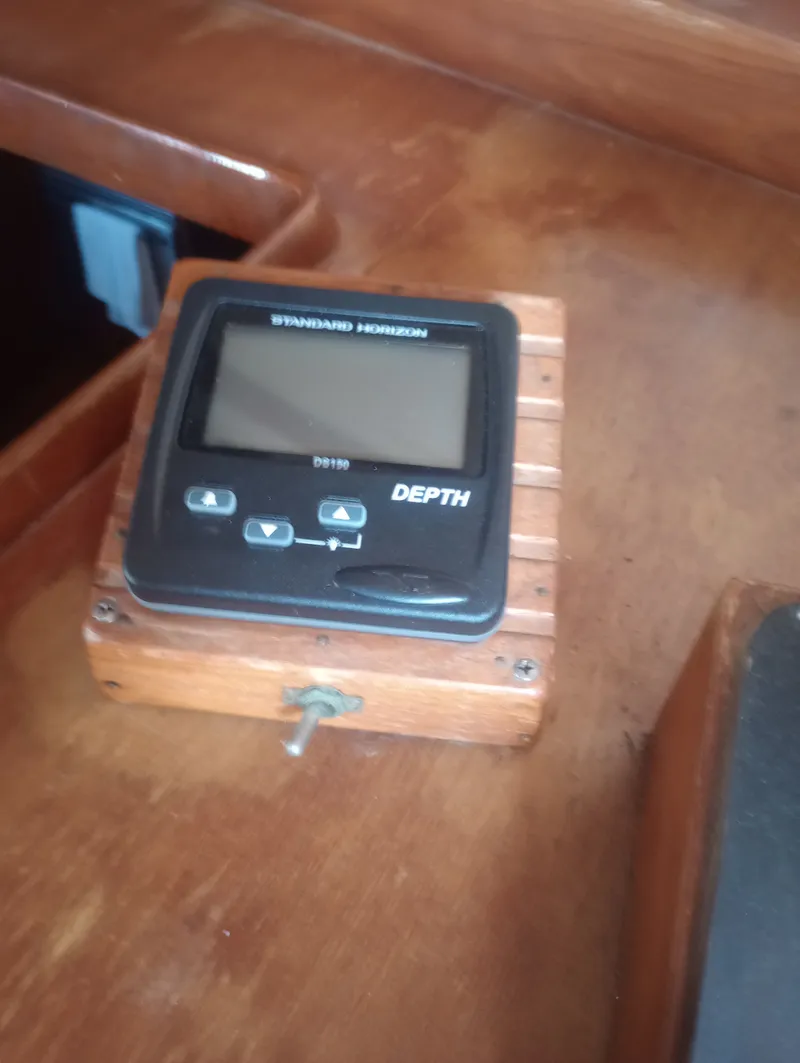 Slide: The Image of Depth gauge on Marine Trading 44 Double Cabin, year 1981. - 48