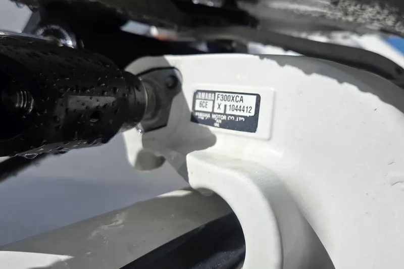 Slide: The Image of Close-up of Yamaha F300XCA engine on 2018 Edgewater 280CC boat. - 25