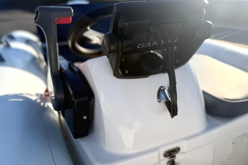 Slide: The Image of Close-up of 2018 Brig Falcon 360 boat console with Garmin navigation system. - 5