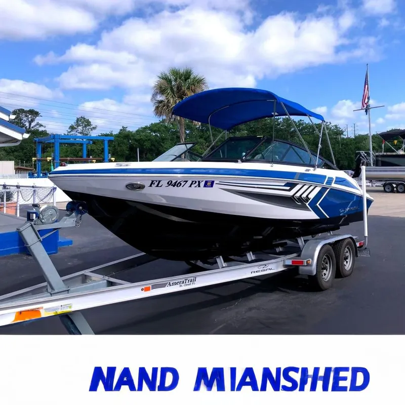 The Image of 2015 Regal 2000 ESX Bowrider on trailer, blue canopy. - 0