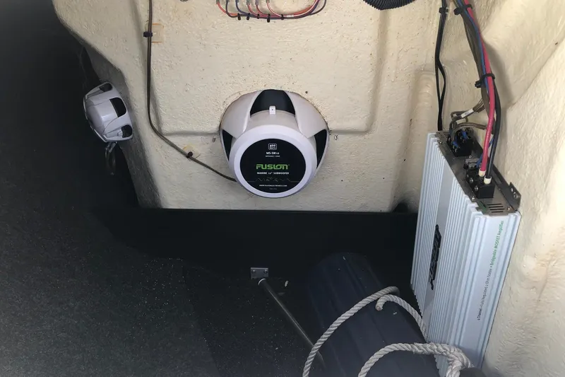 Slide: The Image of Interior of 2015 Regal 2000 ESX Bowrider with Fusion marine audio system. - 18