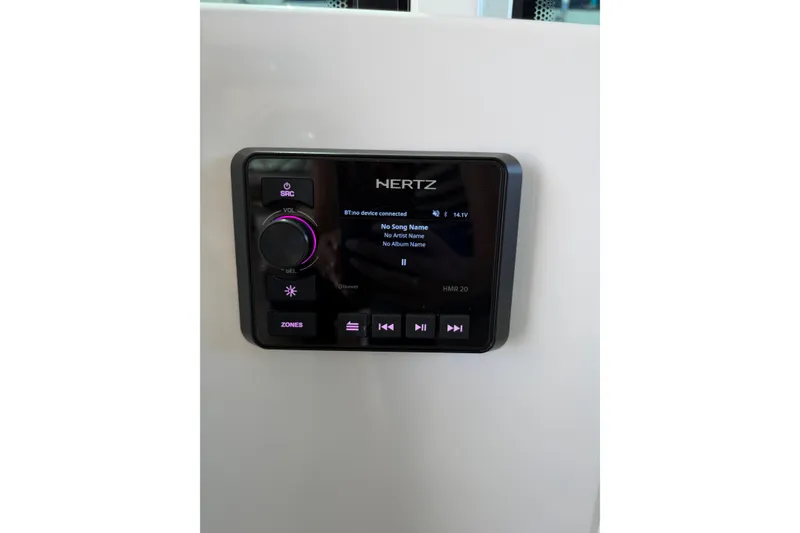 Slide: The Image of Hertz HMR 20 audio system on 2017 Beneteau Gran Turismo 46 yacht dashboard. - 34