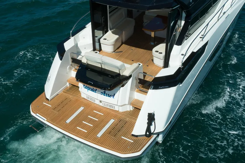 Slide: The Image of 2017 Beneteau Gran Turismo 46 yacht cruising on the ocean with teak deck. - 35