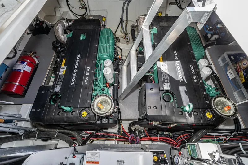 Slide: The Image of Engine room of 2017 Beneteau Gran Turismo 46 with Volvo Penta IPS 600 engines. - 39