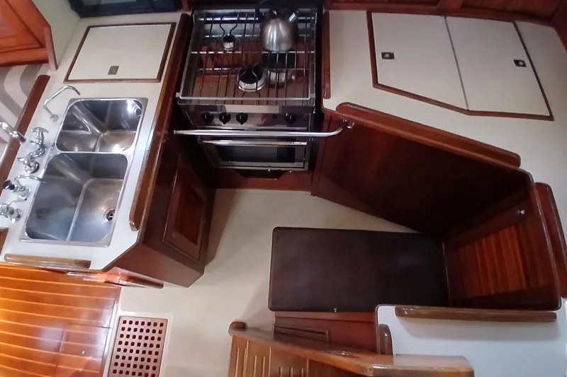 Slide: The Image of Galley area of a 1995 Island Packet 37 yacht. - 30
