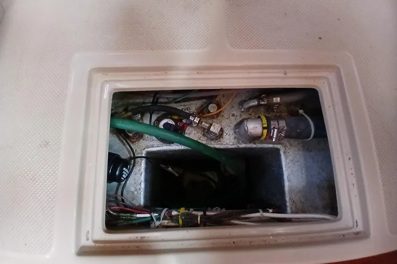 Slide: The Image of Interior view of a 1995 Island Packet 37 sailboat. - 45