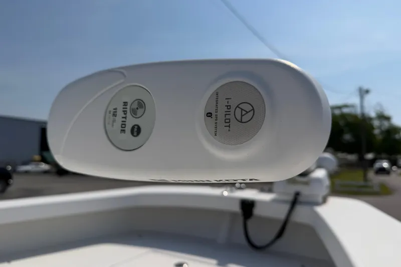 Slide: The Image of Close-up of Minn Kota Riptide i-Pilot GPS system on 2021 Intruder 23 boat. - 11