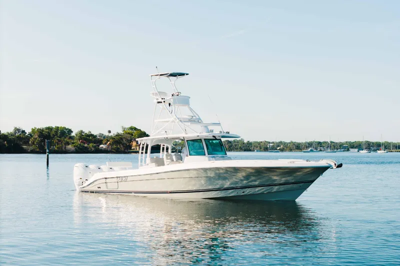 Slide: The Image of 2019 HCB 42 Siesta boat on calm water. - 46