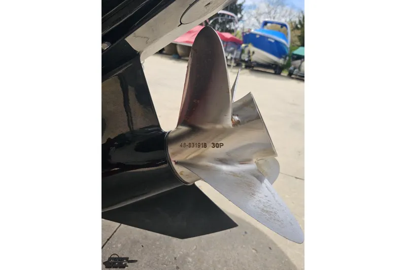 Slide: The Image of Close-up of a 1999 Baja 272 boat propeller with engraved model number. - 35