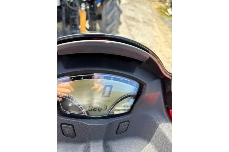 Slide: The Image of Dashboard of a 2012 Kawasaki Jetski Ultra LX showing speedometer and fuel gauge. - 12