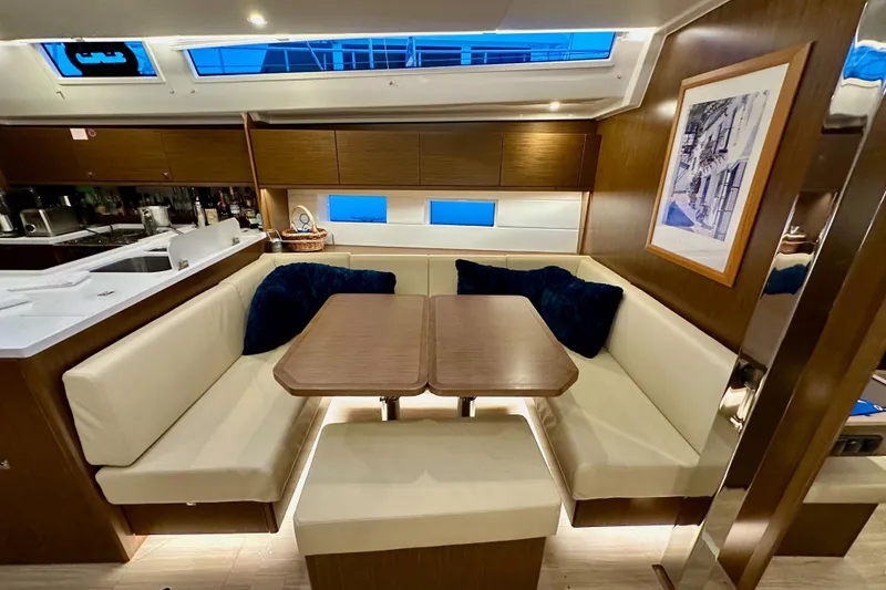 Slide: The Image of Luxurious interior of 2020 Bavaria C50 yacht with elegant seating and modern decor. - 66