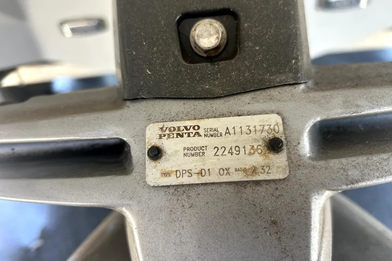 Slide: The Image of Volvo Penta serial number plate on 2021 Regal 26 FasDeck boat engine. - 14