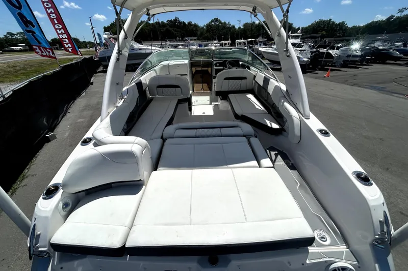 Slide: The Image of 2021 Regal 26 FasDeck boat interior with spacious seating and modern design. - 64