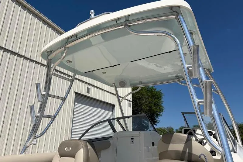 Slide: The Image of 2023 Key West 239 DFS boat with sleek T-top and comfortable seating. - 12