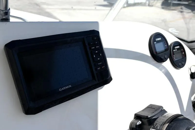Slide: The Image of Garmin navigation system on 2023 Key West 239 DFS boat dashboard. - 20