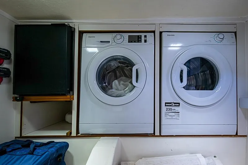 Slide: The Image of Laundry area on 2013 Grand Banks 43 Europa yacht with washer and dryer. - 43
