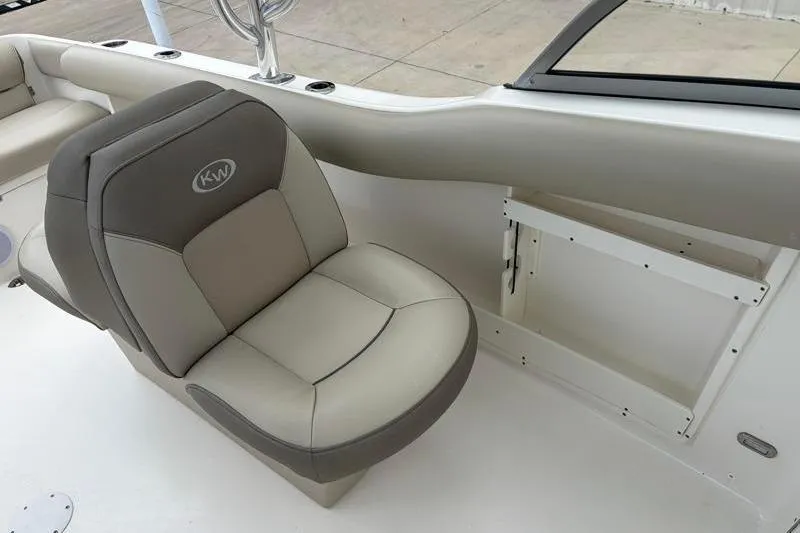 Slide: The Image of 2024 Key West 239 DFS boat interior with comfortable seating and sleek design. - 29