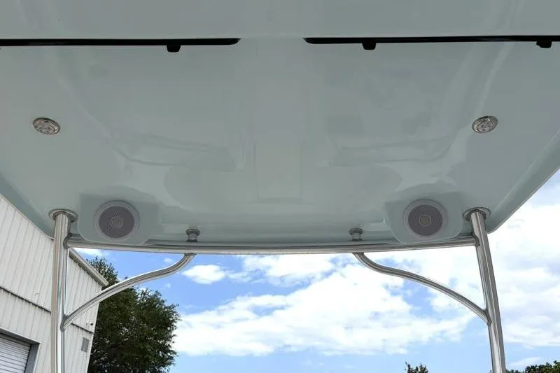 Slide: The Image of 2024 Key West 239 DFS boat canopy with speakers and sky view. - 38