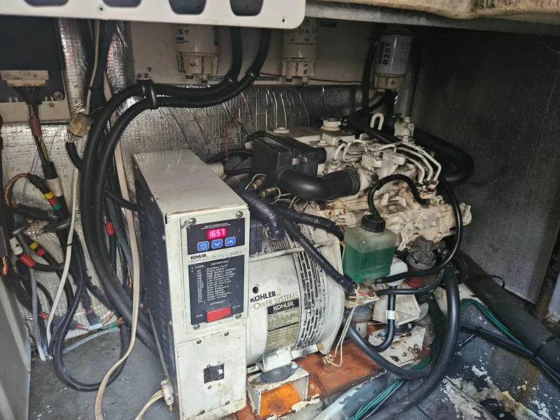 Slide: The Image of Engine room of 2005 Four Winns 378 Vista with Kohler generator and wiring. - 40