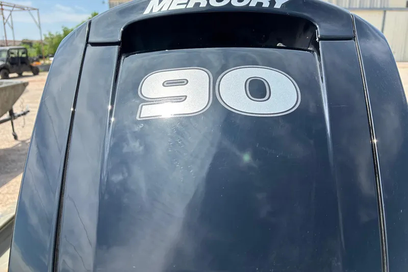 Slide: The Image of Mercury 90 horsepower engine on 2022 Tracker Grizzly 1860 CC boat. - 13