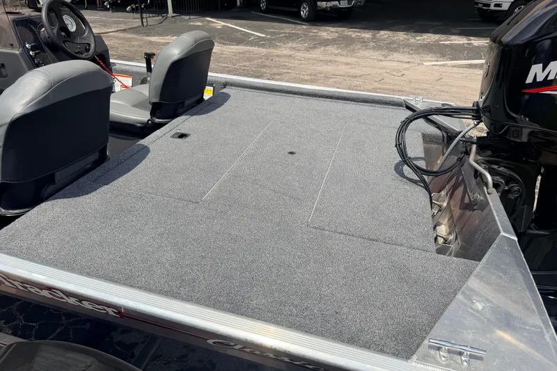 Slide: The Image of 2019 Bass Tracker III Classic boat with spacious deck and comfortable seating. - 22