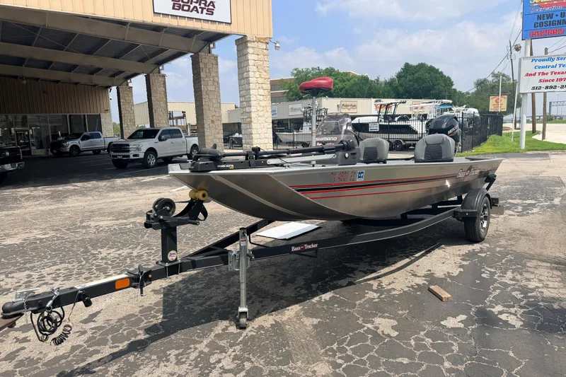 Slide: The Image of 2019 Bass Tracker III Classic boat on trailer at dealership. - 5