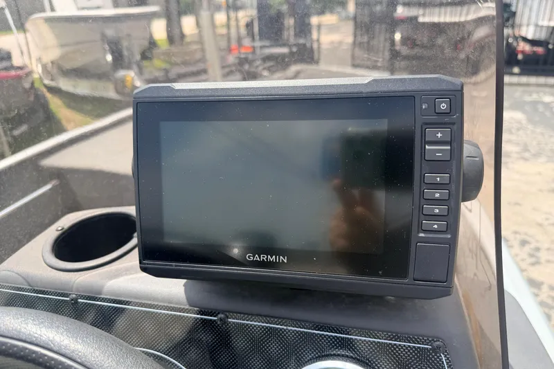 Slide: The Image of Garmin GPS device on 2019 Bass Tracker III Classic boat dashboard. - 7