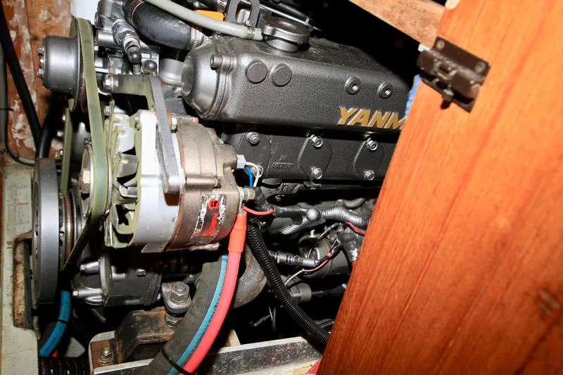 Slide: The Image of Engine compartment of a 1981 Ta-Shing Panda 40 sailboat with Yanmar engine. - 72
