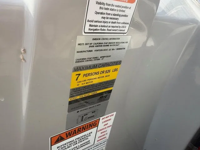 Slide: The Image of Bennington 168 SLV 2021 boat capacity: 7 persons or 926 lbs. - 10