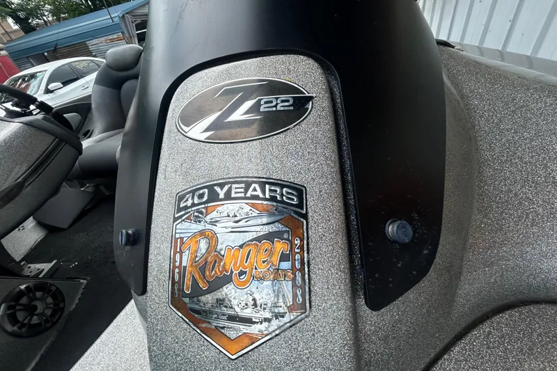Slide: The Image of 2008 Ranger Z22 Comanche boat interior with dual seats and dashboard view. - 18