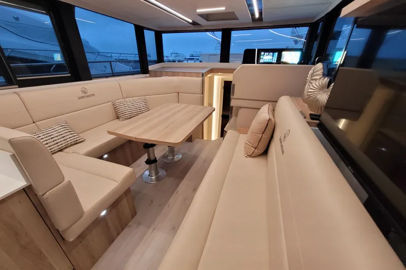 Slide: The Image of Luxurious interior of 2026 Cobra Yachts Seamaster 45 with elegant seating and modern design. - 26