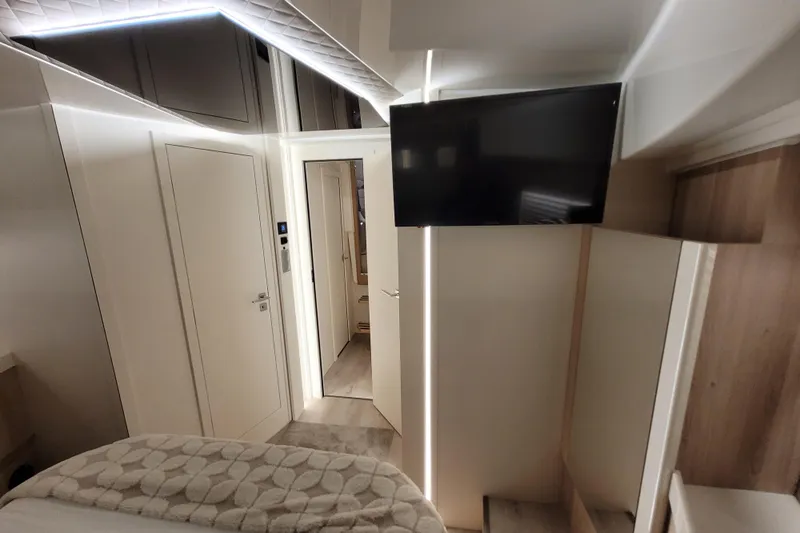 Slide: The Image of Modern interior of 2026 Cobra Yachts Seamaster 45 with sleek design and ambient lighting. - 48