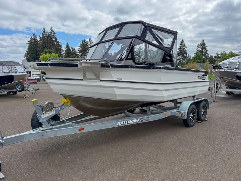 Slide: The Image of 2026 Stabicraft 2050 Treker on trailer, cloudy sky. - 6