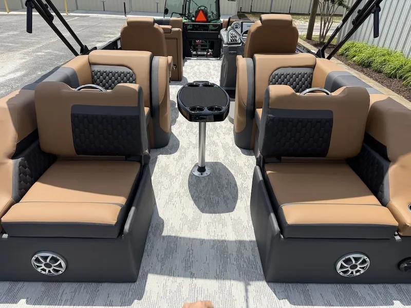 Slide: The Image of Interior of 2026 Sylvan L-3 LZ DH with luxurious seating. - 14