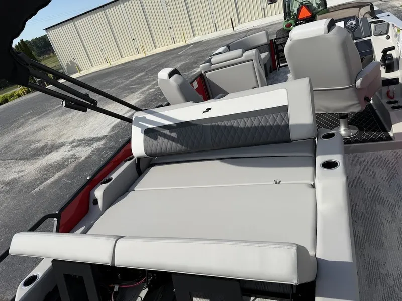Slide: The Image of Interior of 2026 Starcraft SLS 3 Q DH with gray seating. - 12
