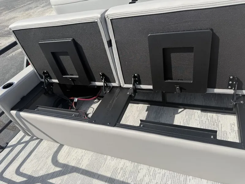 Slide: The Image of Starcraft SLS 3 Q DH 2026 boat seat with storage compartment. - 21