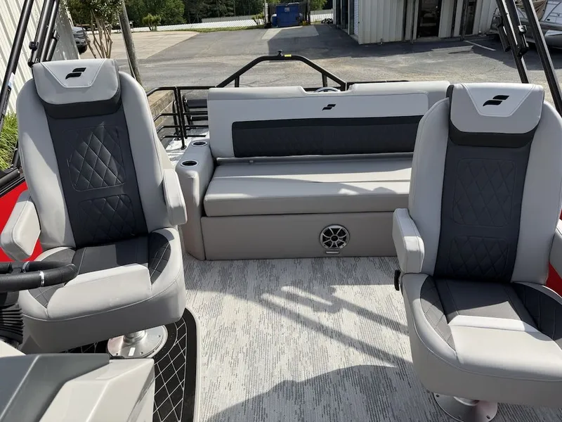 Slide: The Image of Interior of 2026 Starcraft SLS 3 Q DH with gray seating. - 6