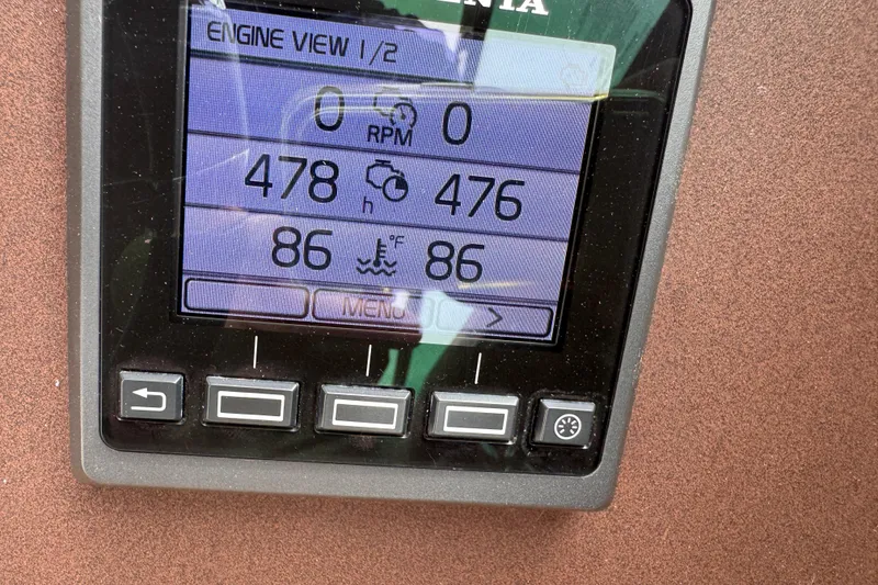 Slide: The Image of Cobalt R35 2018 engine display showing RPM, hours, and temperature readings. - 37