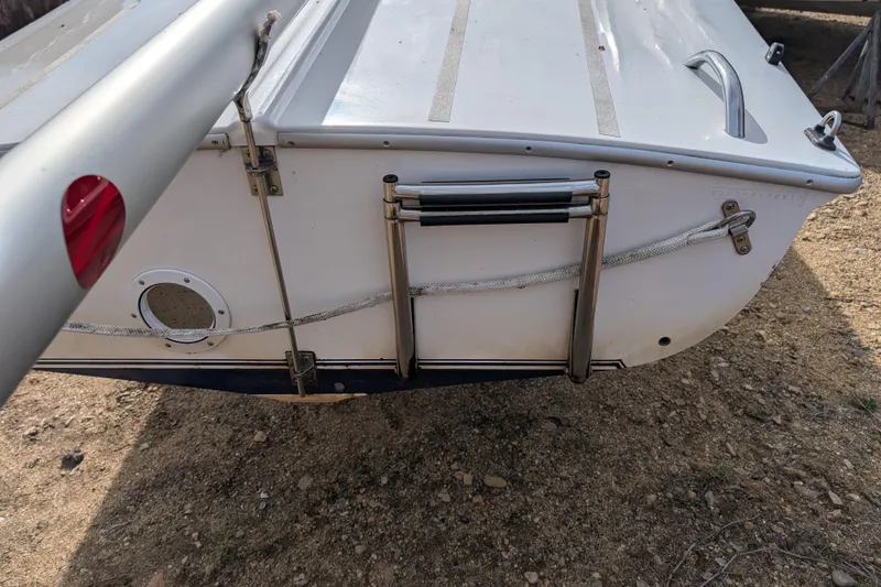 Slide: The Image of Rear view of a 2016 Flying Scot 19 sailboat with ladder and rope details. - 6