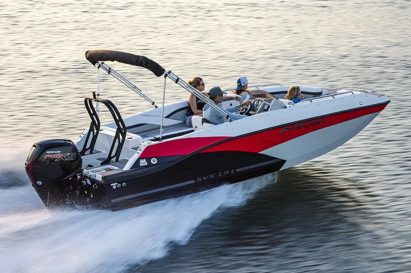 Slide: The Image of Manufacturer Provided Image: 2026 Starcraft SVX 191 OB boat cruising on water with passengers enjoying the ride. - 5