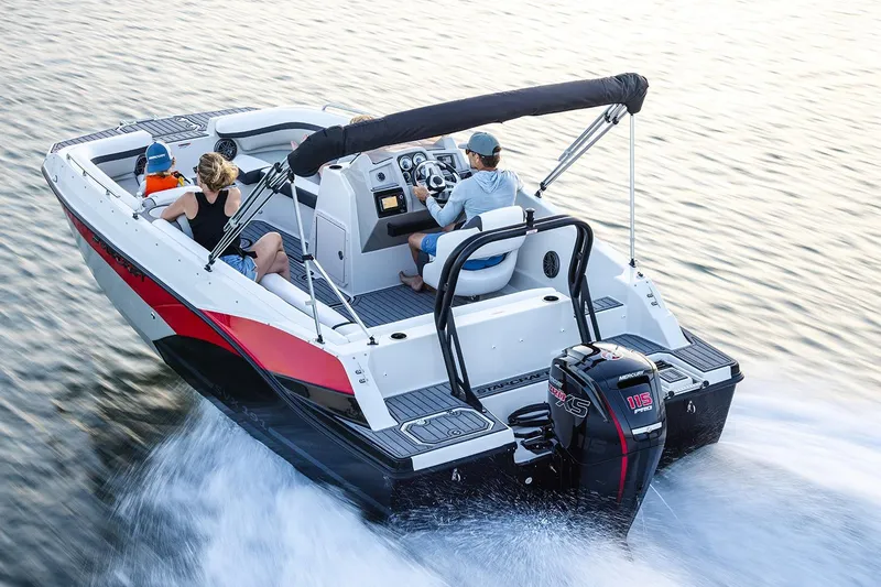 Slide: The Image of Manufacturer Provided Image: 2026 Starcraft SVX 191 OB boat cruising on water with passengers enjoying the ride. - 6