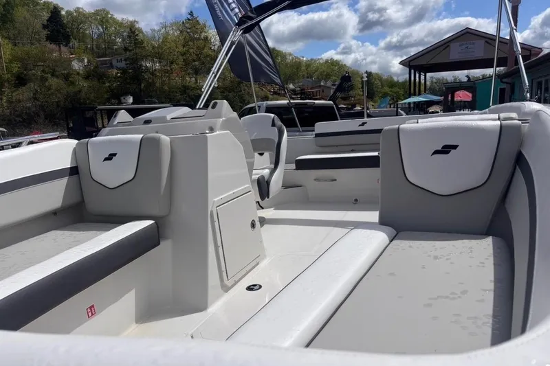 Slide: The Image of 2026 Starcraft SVX 191 OB boat interior with sleek seating and modern design. - 5