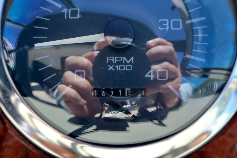 Slide: The Image of Close-up of a tachometer, Sea Ray Sundancer 460, year 1999. - 44